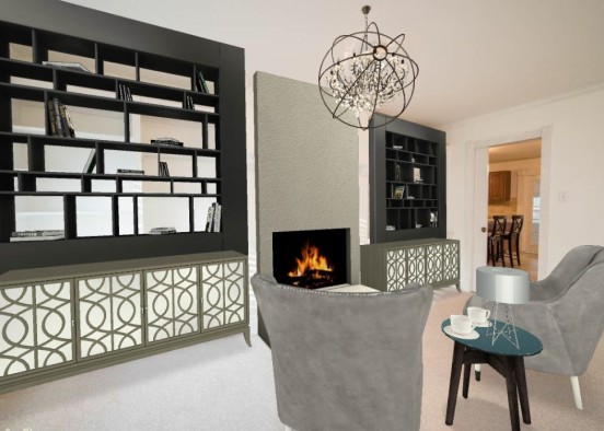Living room fireplace  Design Rendering