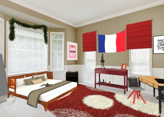 Teen girls bedroom Design Rendering