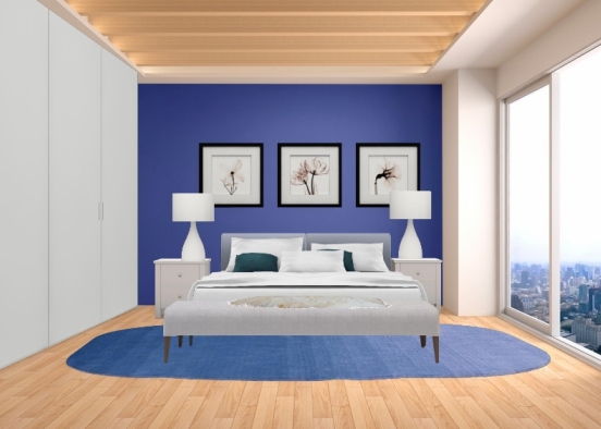 Navy bedroom Design Rendering