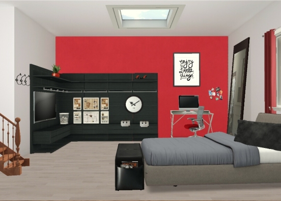 Bedroom in the basement Design Rendering