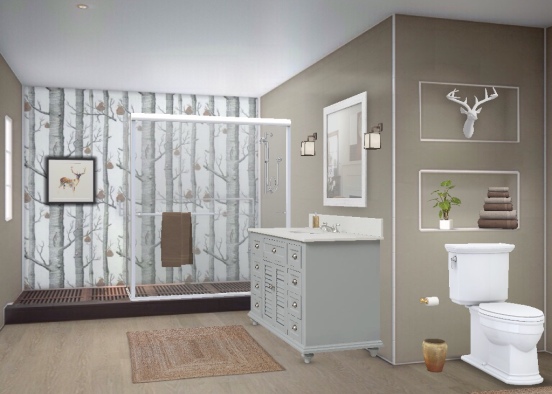 Woodland bathroom Design Rendering
