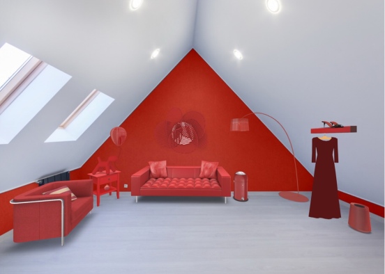 shades of red room Design Rendering
