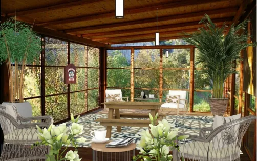 Sun porch in the mountains