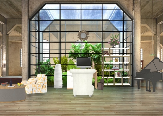 luxurious office with a beautiful view Design Rendering