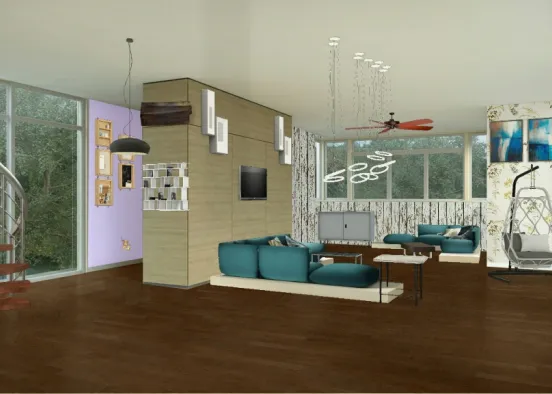 Living room classic Design Rendering