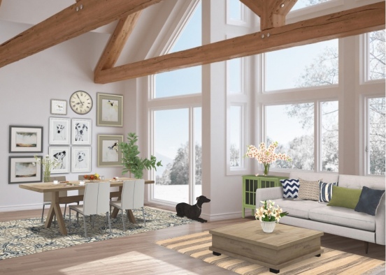 country living,  dining room Design Rendering