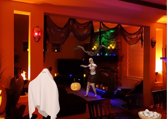 Haunted Halloween party Design Rendering