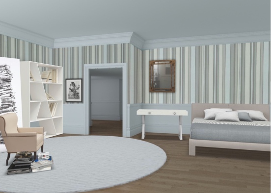 Relaxed room with reading nook Design Rendering