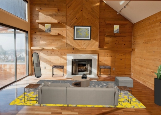 Yellow log cabin  Design Rendering