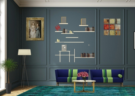 My very own living room, style with art... Design Rendering