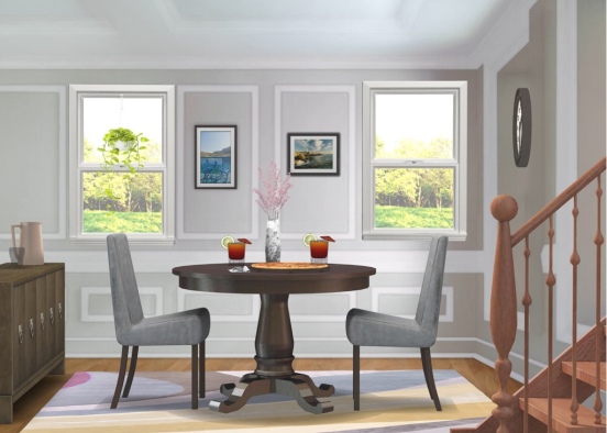 country house dining room Design Rendering