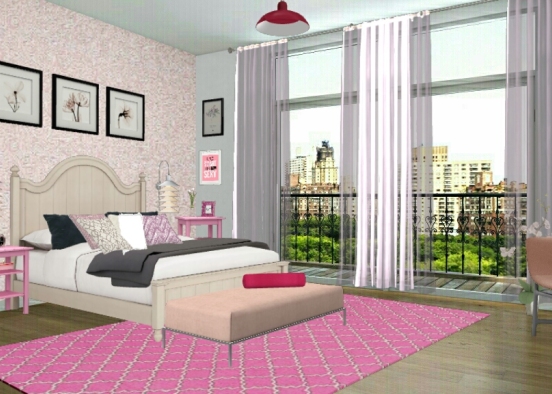 Quarto pink lindo Design Rendering