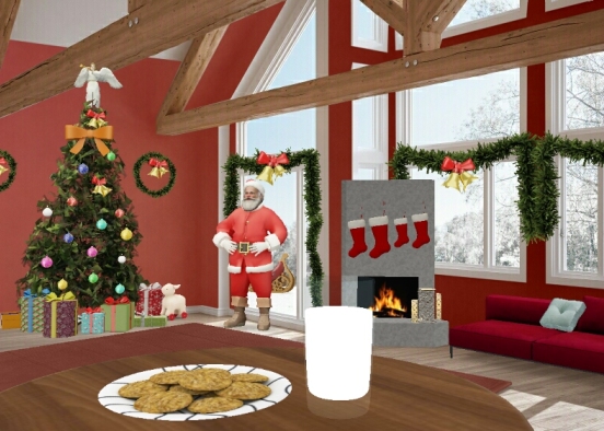 Christmas living-room. Design Rendering