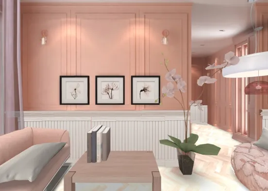 think pink ( unisex lounge design ) Design Rendering