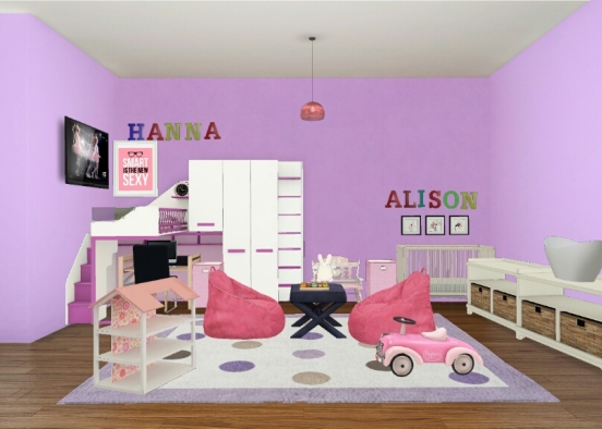 Habitacion de Alison y Hanna Design Rendering