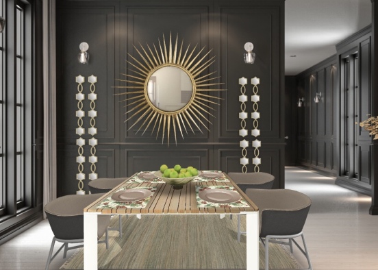 Brownish dining room Design Rendering
