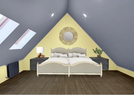 Attic bedroom Design Rendering