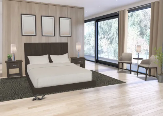Brown and Modern Bedroom Design Rendering