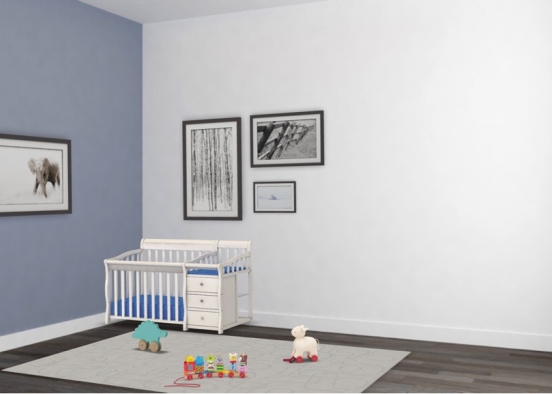 A modern baby’s bedroom Design Rendering