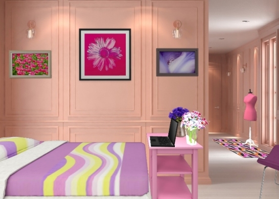 Pink room  Design Rendering