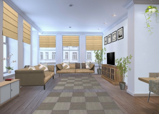 Cosy living room/dining room  Design Rendering