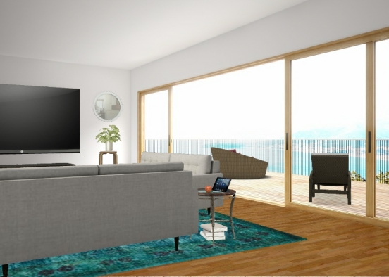 Beach family room Design Rendering