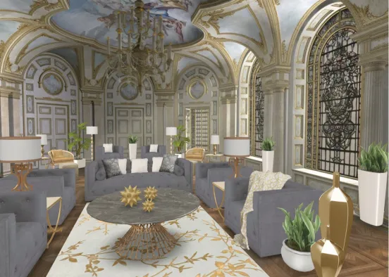 Grand Gray and Gold Design Rendering