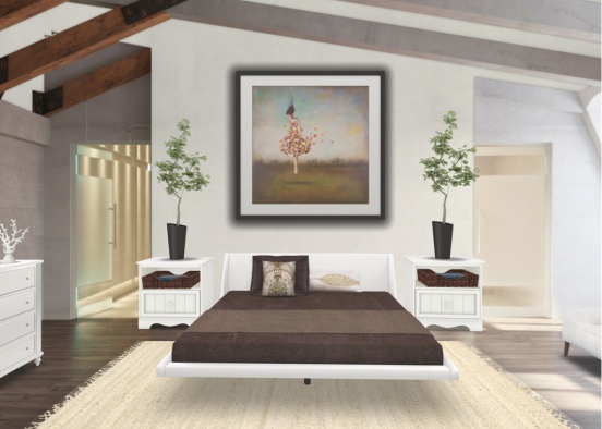 Indian Style Bedroom Design Rendering