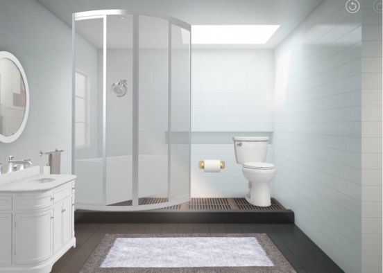 white bathroom Design Rendering