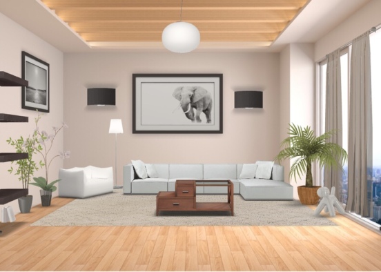 Living room hangout Design Rendering