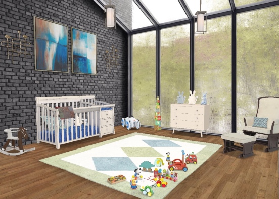 baby boys room Design Rendering