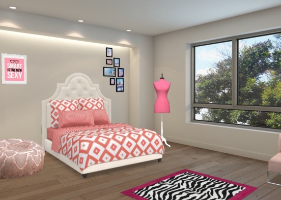 Teen girly bed room Design Rendering