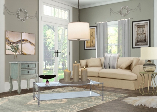 Tranquil living room Design Rendering