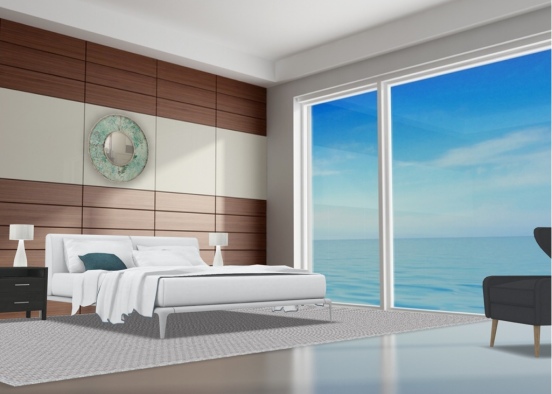 ocean view bedroom Design Rendering