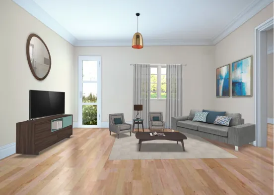 A cozy living room Design Rendering