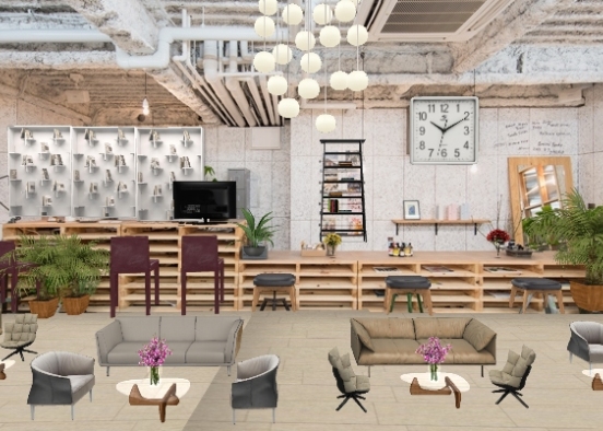 Waiting lounge - Office space Design Rendering
