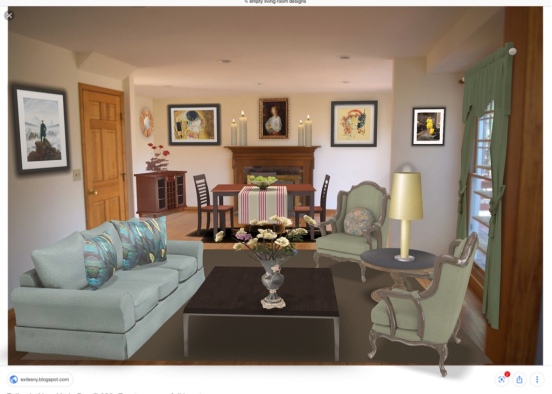 Vintage Livingroom Design Rendering
