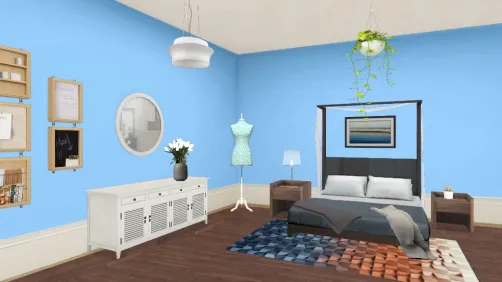 Cute and cosy blue bedroom