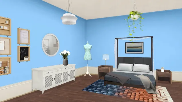 Cute and cosy blue bedroom