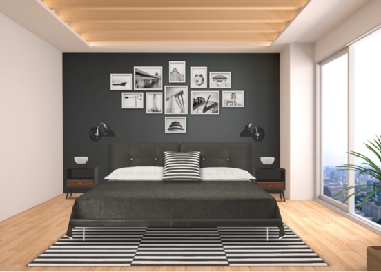 BLACK ACCENT BEDROOM Design Rendering
