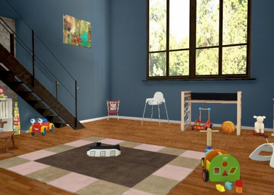 Kids Play Room Design Rendering