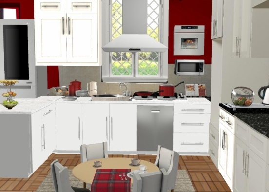 Kitchen layout Design Rendering