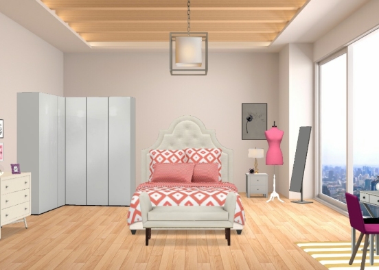 Pink bedroom  Design Rendering