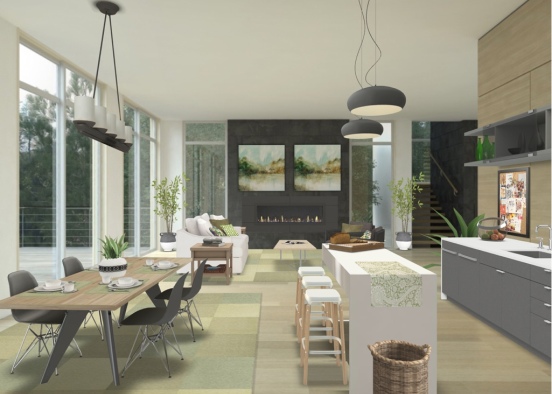 an Extra Green Kind of Living Design Rendering