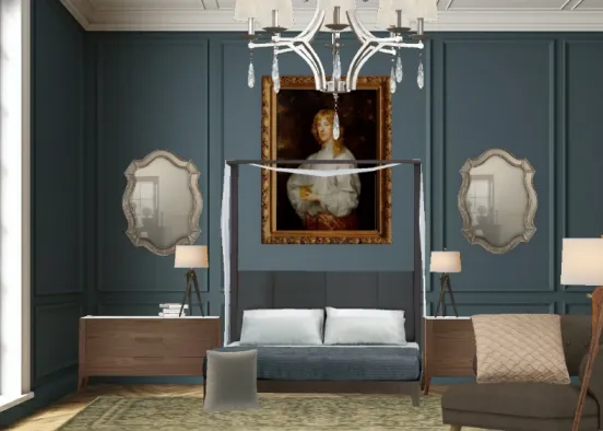 Classic Contemporary Master Bedroom  Design Rendering