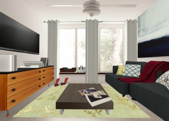 Apartment- Living room Design Rendering