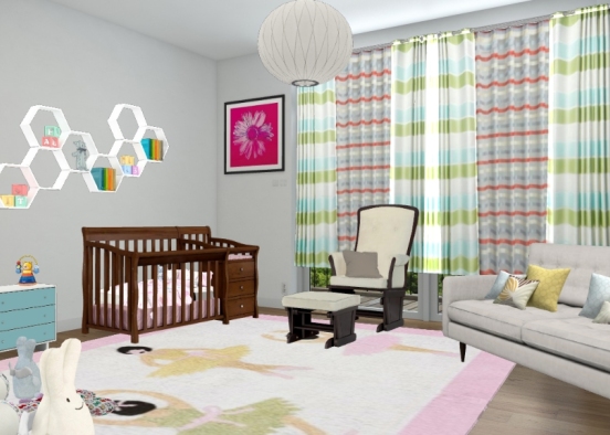 Baby  girls nursery  Design Rendering