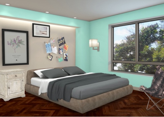 Amazing Blue Girls Bedroom Design Rendering