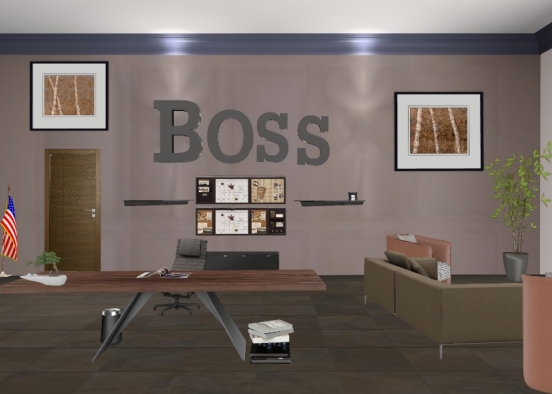 Boss office Design Rendering