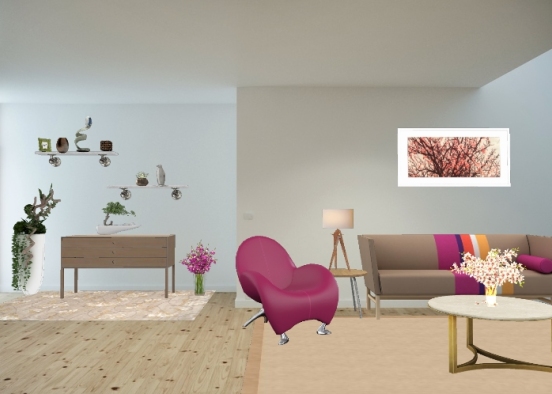 Pink living room💞 Design Rendering